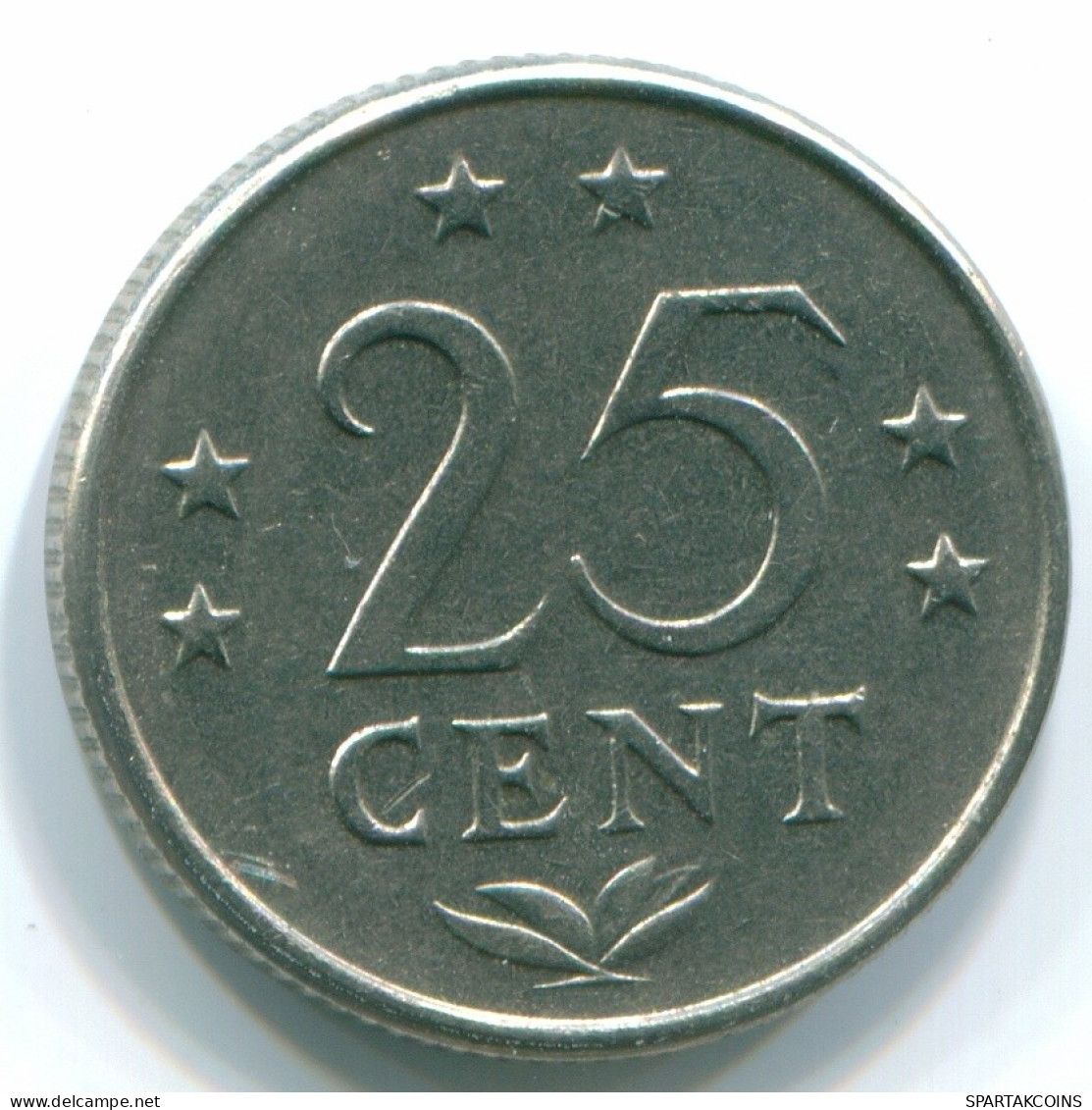 25 CENTS 1970 NIEDERLÄNDISCHE ANTILLEN Nickel Koloniale Münze #S11462.D.A - Niederländische Antillen