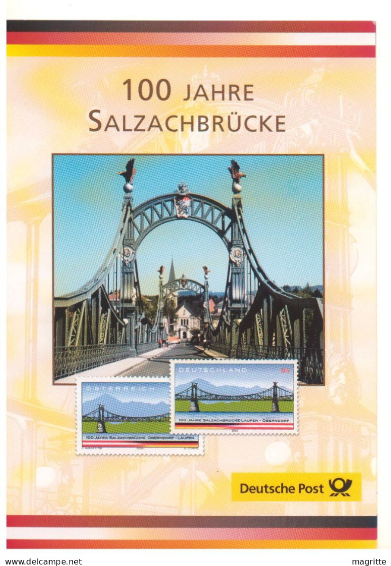 Allemagne Autriche 2003 Emission Commune Salzachbrücke Pont Doc Mixte Germany Austria Joint Issue Mixed Doc - Gezamelijke Uitgaven