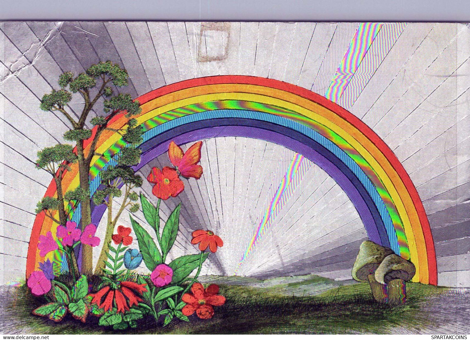 FLEURS LENTICULAR 3D Vintage Carte Postale CPSM #PAZ188.A - Flowers