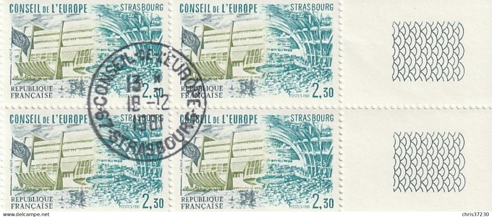 BCT - Palais De L'Europe 2F30 - Bloc De 4 - 1981 - Usati