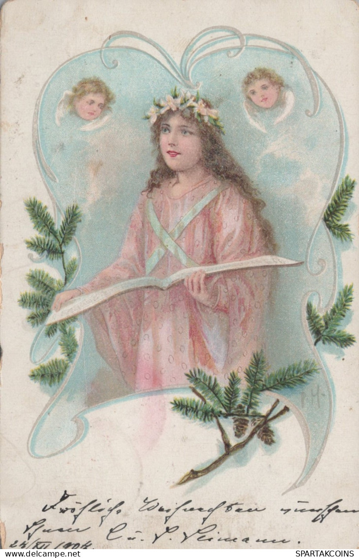 1903 ENGEL WEIHNACHTSFERIEN Vintage Antike Alte Postkarte CPA #PAG668.A - Angels