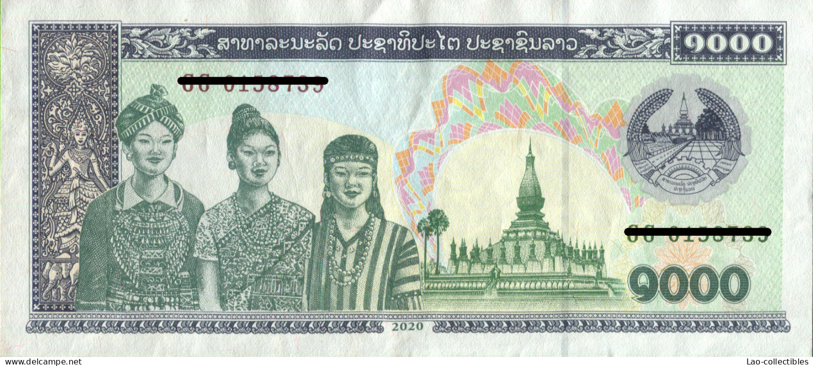 LAOS-NEW-Billet De Banque1000 Kip 2020 - Laos