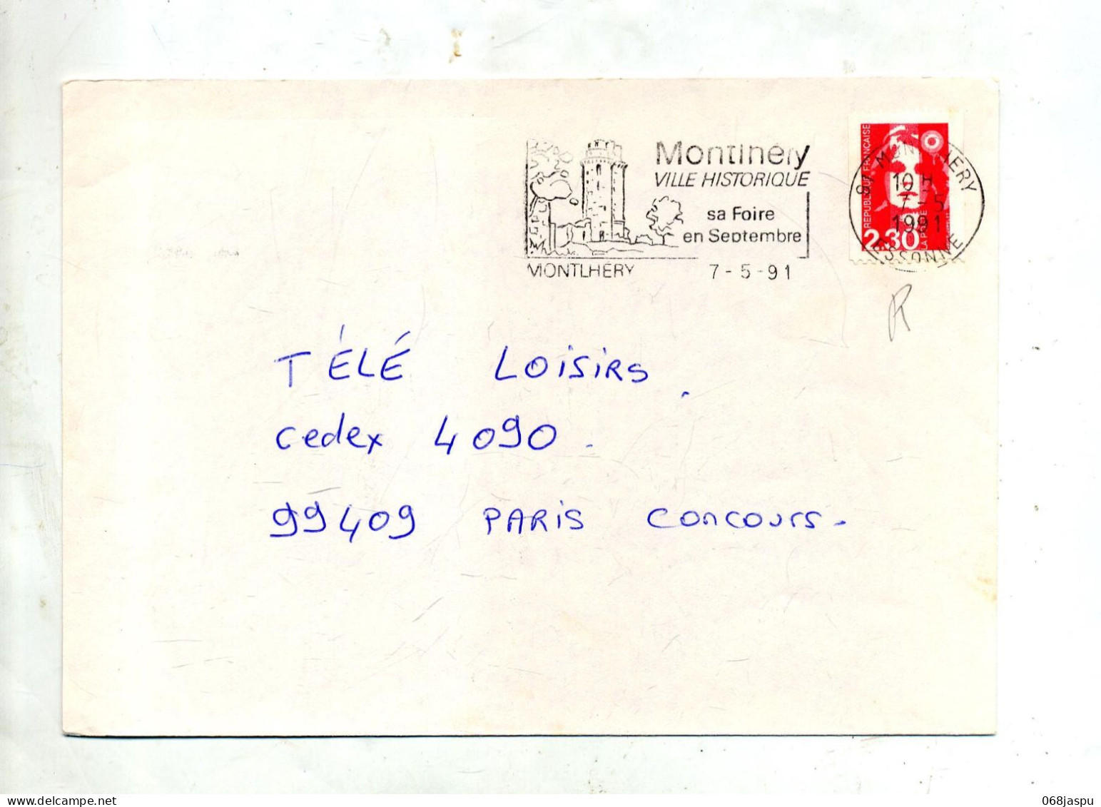 Lettre Flamme Montlhery Foire Chateau  Sur Roulette - Mechanical Postmarks (Advertisement)