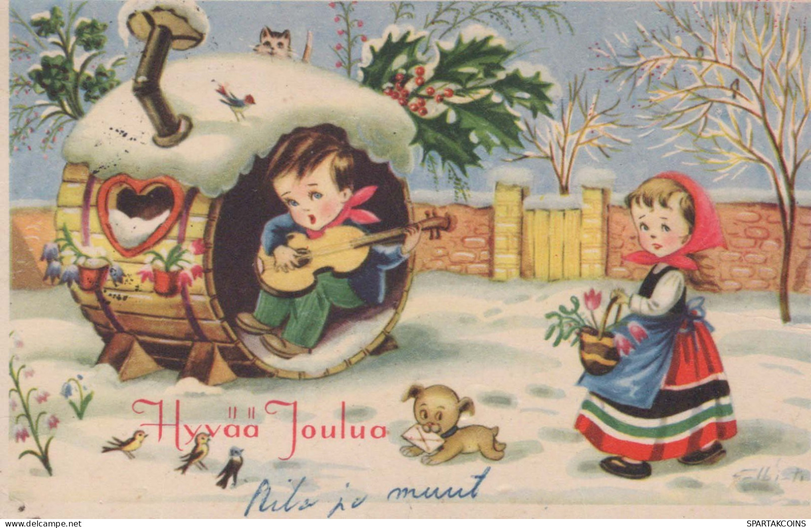 ENFANTS Scènes Paysages Vintage Carte Postale CPSMPF #PKG617.A - Scene & Paesaggi