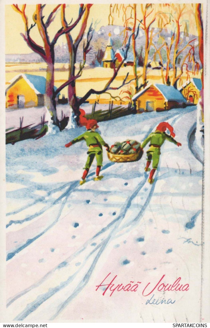 Feliz Año Navidad NIÑOS Vintage Tarjeta Postal CPSMPF #PKG520.A - Neujahr