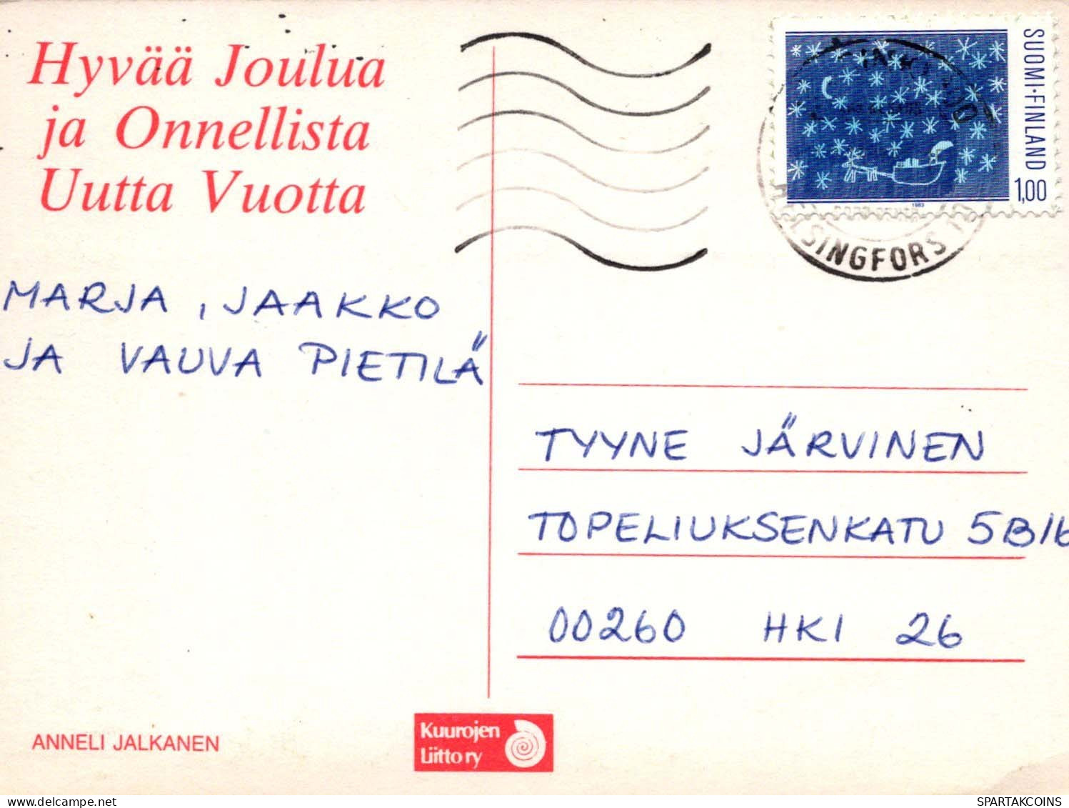 PAPÁ NOEL Feliz Año Navidad GNOMO Vintage Tarjeta Postal CPSMPF #PKG465.A - Kerstman