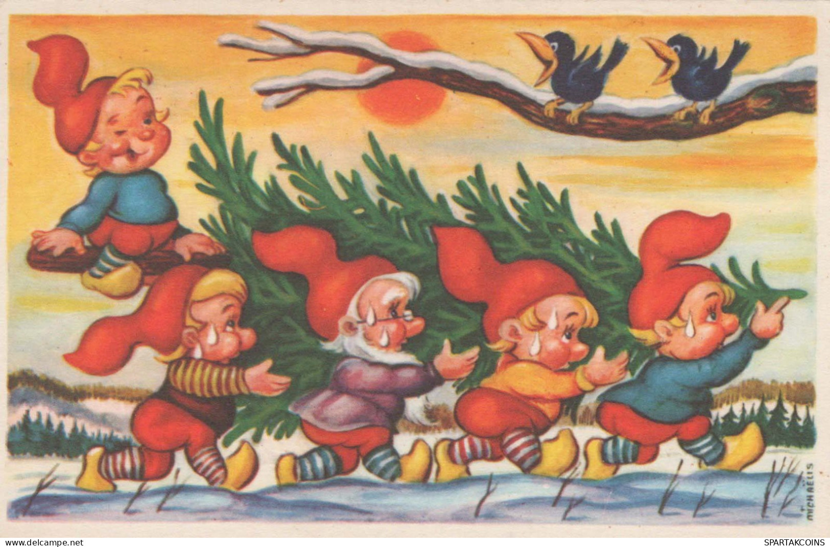 PÈRE NOËL Bonne Année Noël GNOME Vintage Carte Postale CPSMPF #PKG497.A - Kerstman