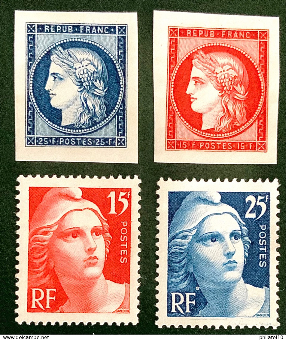 1949 FRANCE N 830 A 833 - CENTENAIRE DU TIMBRE - SANS GOMME - Used Stamps