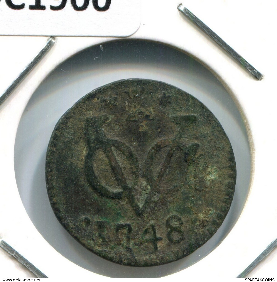 1748 ZEALAND VOC DUIT IINDES NÉERLANDAIS NETHERLANDS NEW YORK COLONIAL PENNY #VOC1900.10.F.A - Nederlands-Indië