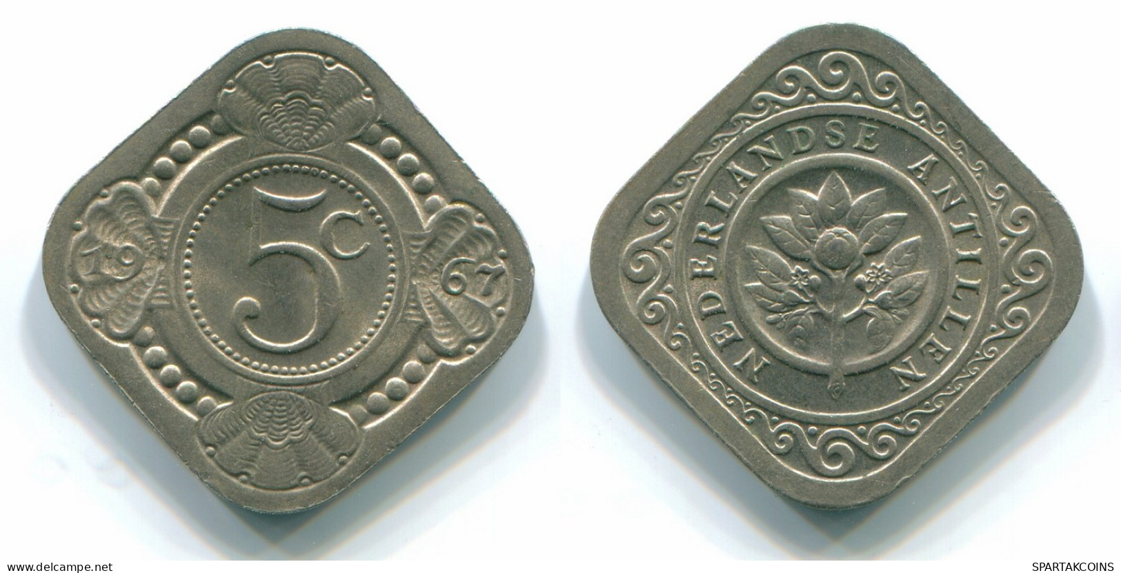 5 CENTS 1967 ANTILLAS NEERLANDESAS Nickel Colonial Moneda #S12463.E.A - Antille Olandesi