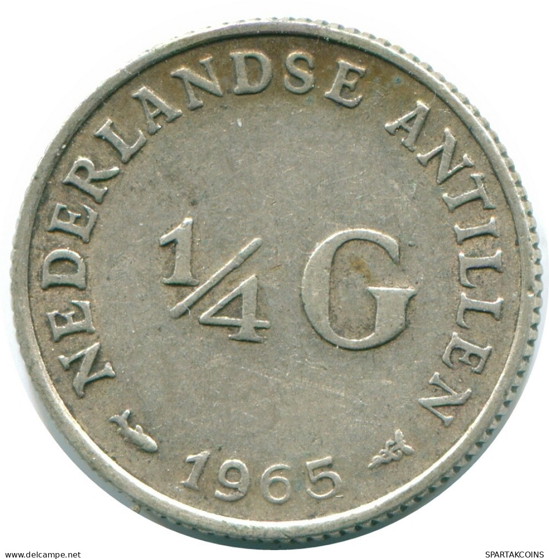 1/4 GULDEN 1965 NETHERLANDS ANTILLES SILVER Colonial Coin #NL11425.4.U.A - Antilles Néerlandaises