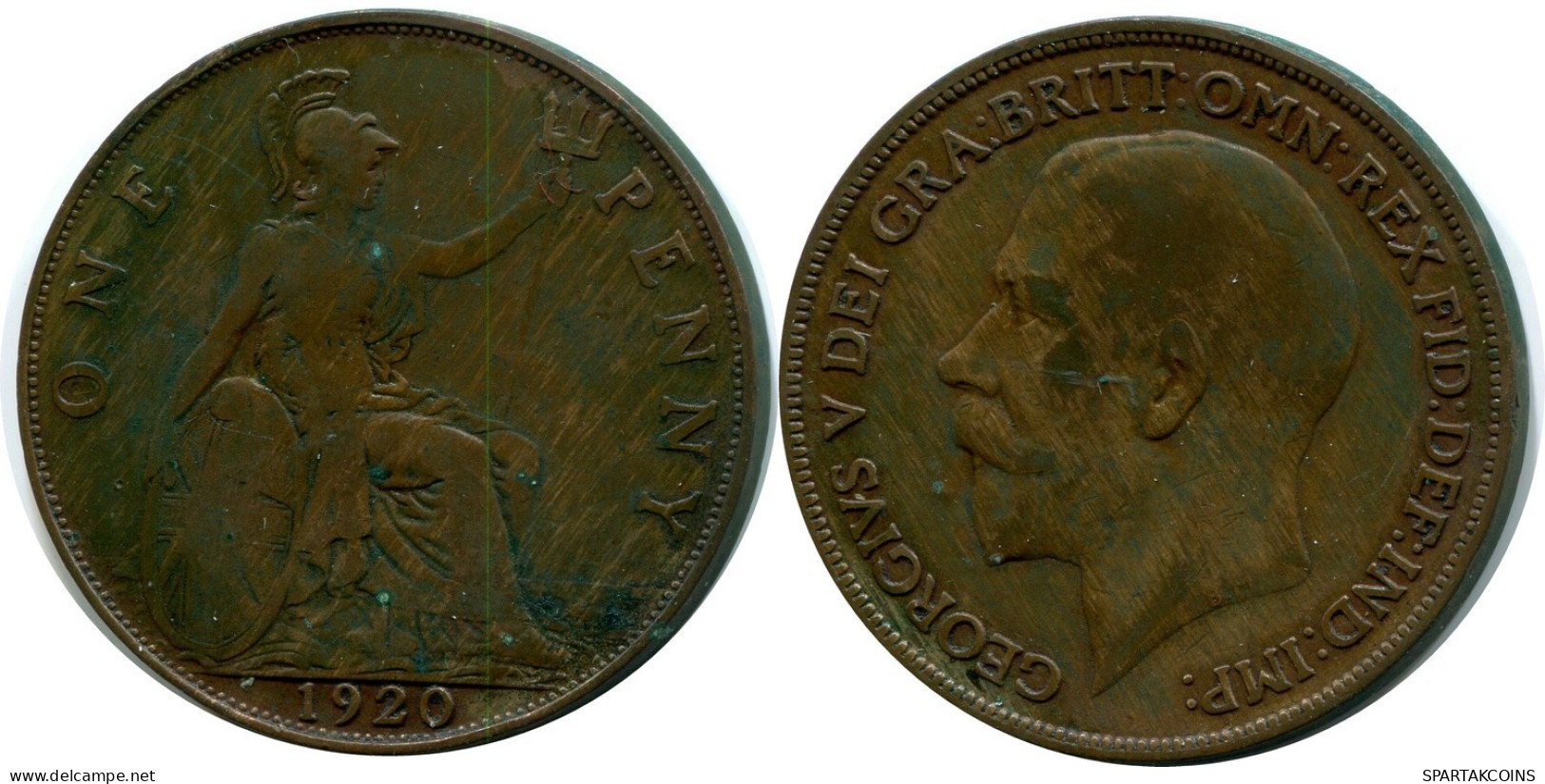 PENNY 1920 UK GRANDE-BRETAGNE GREAT BRITAIN Pièce #AX073.F.A - D. 1 Penny