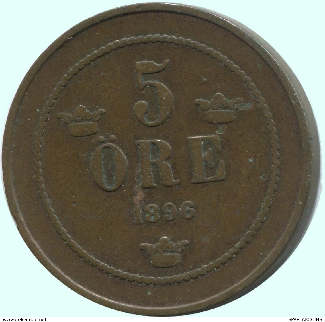 5 ORE 1896 SCHWEDEN SWEDEN Münze #AC653.2.D.A - Zweden