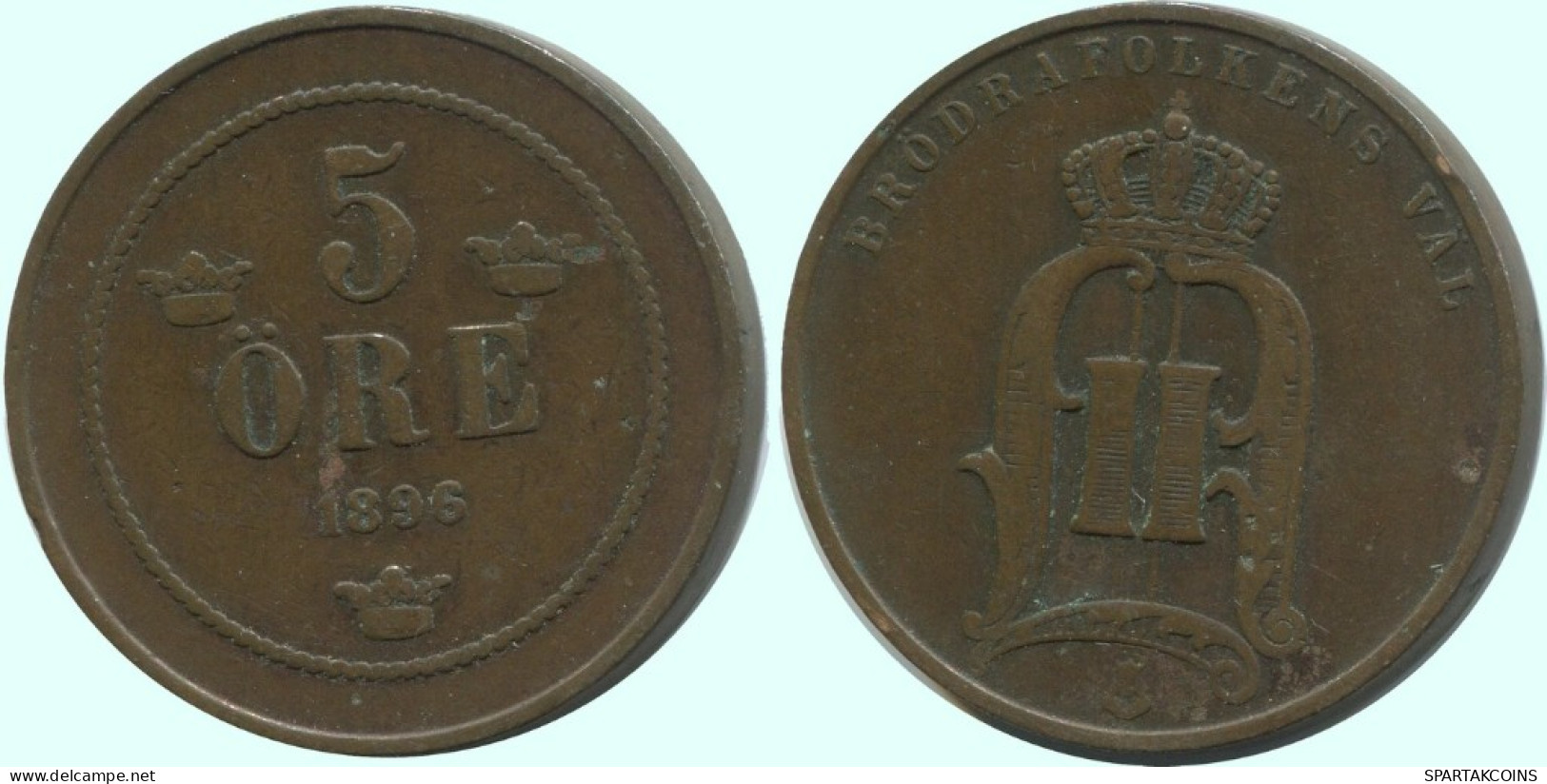 5 ORE 1896 SCHWEDEN SWEDEN Münze #AC653.2.D.A - Sweden