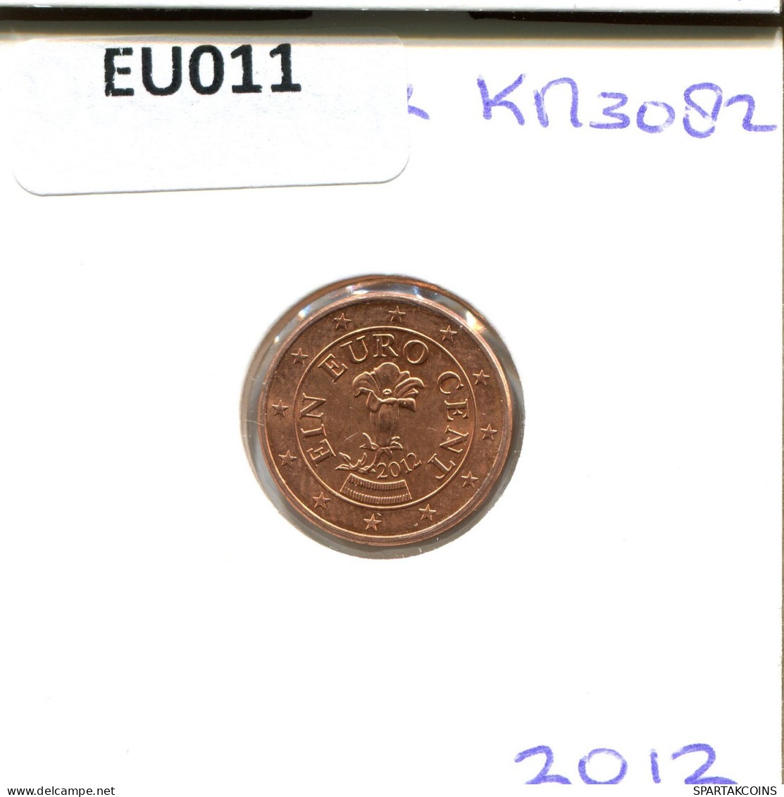 1 EURO CENT 2012 AUTRICHE AUSTRIA Pièce #EU011.F.A - Autriche