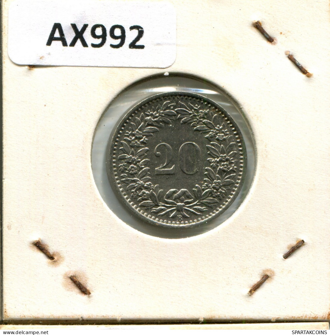 20 RAPPEN 1966 B SCHWEIZ SWITZERLAND Münze #AX992.3.D.A - Sonstige & Ohne Zuordnung