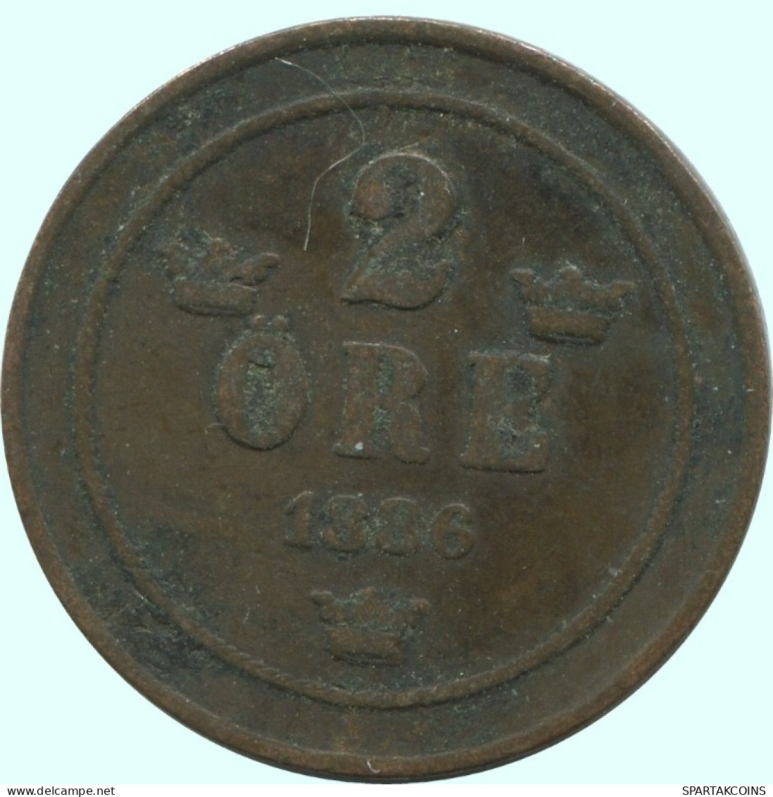 2 ORE 1886 SUECIA SWEDEN Moneda #AC915.2.E.A - Zweden