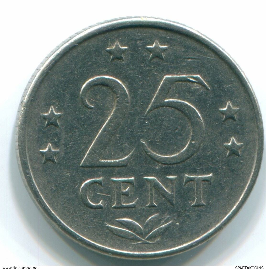 25 CENTS 1971 NETHERLANDS ANTILLES Nickel Colonial Coin #S11548.U.A - Netherlands Antilles