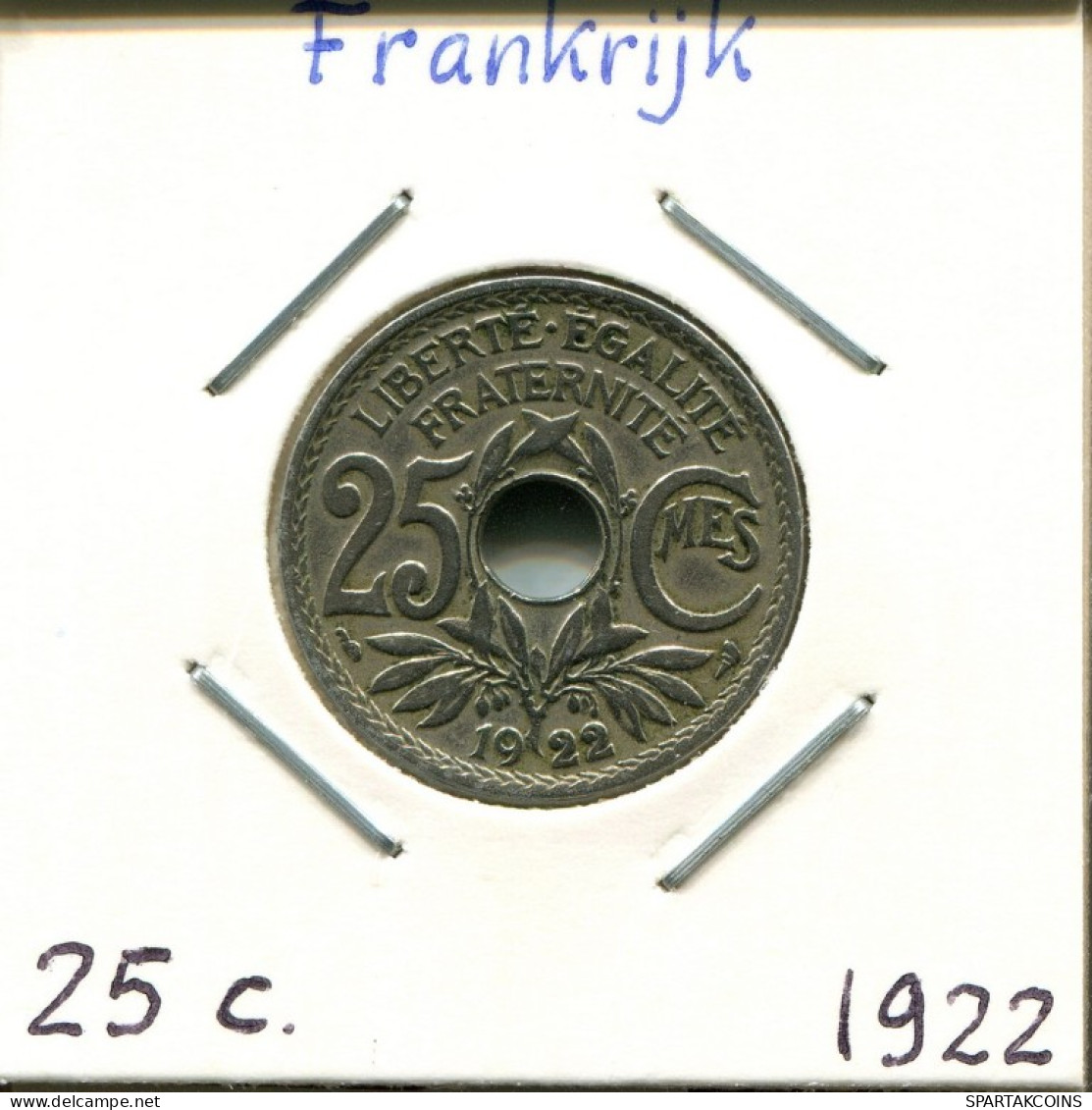 25 CENTIMES 1922 FRANCE Pièce Française #AM200.F.A - 25 Centimes