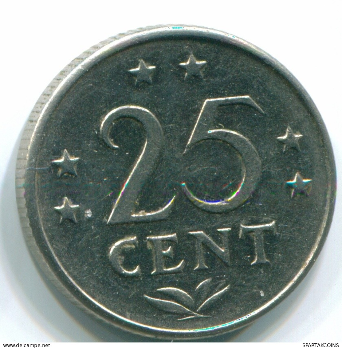 25 CENTS 1971 ANTILLAS NEERLANDESAS Nickel Colonial Moneda #S11480.E.A - Antillas Neerlandesas