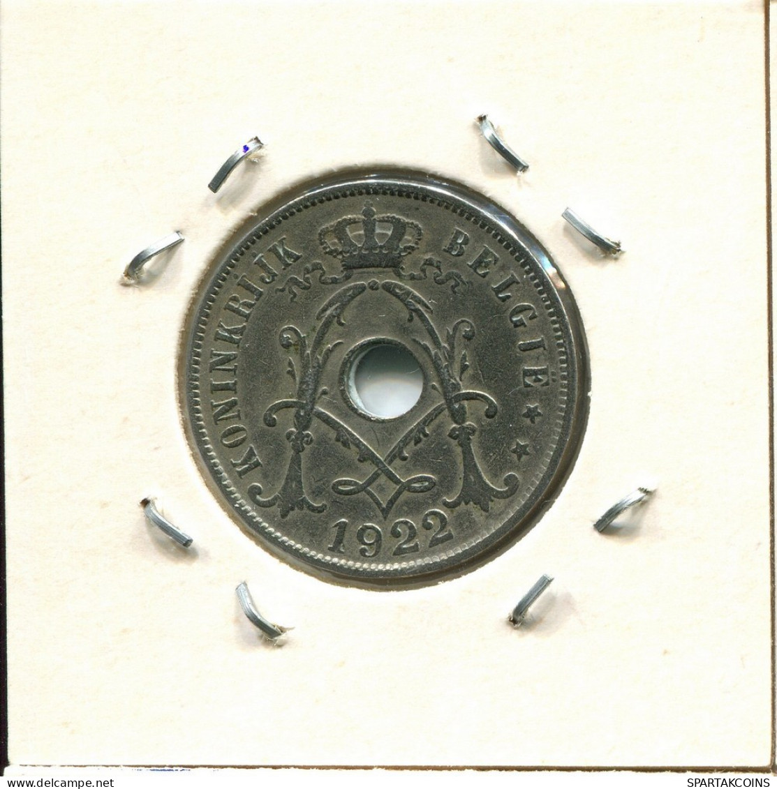 25 CENTIMES 1922 DUTCH Text BELGIEN BELGIUM Münze #BA307.D.A - 25 Cents