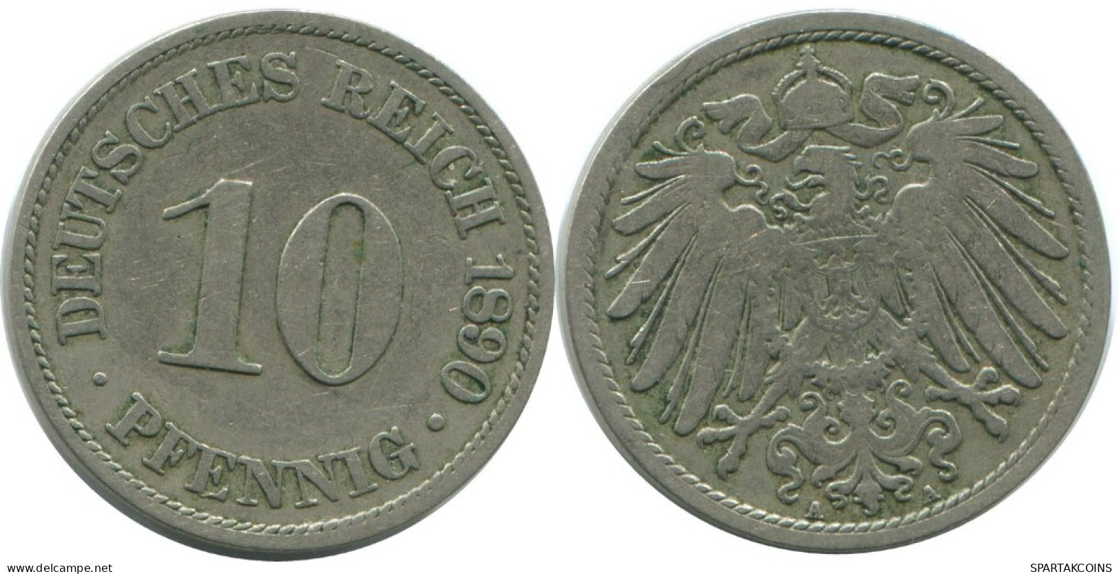 10 PFENNIG 1890 A ALEMANIA Moneda GERMANY #AE481.E.A - 10 Pfennig