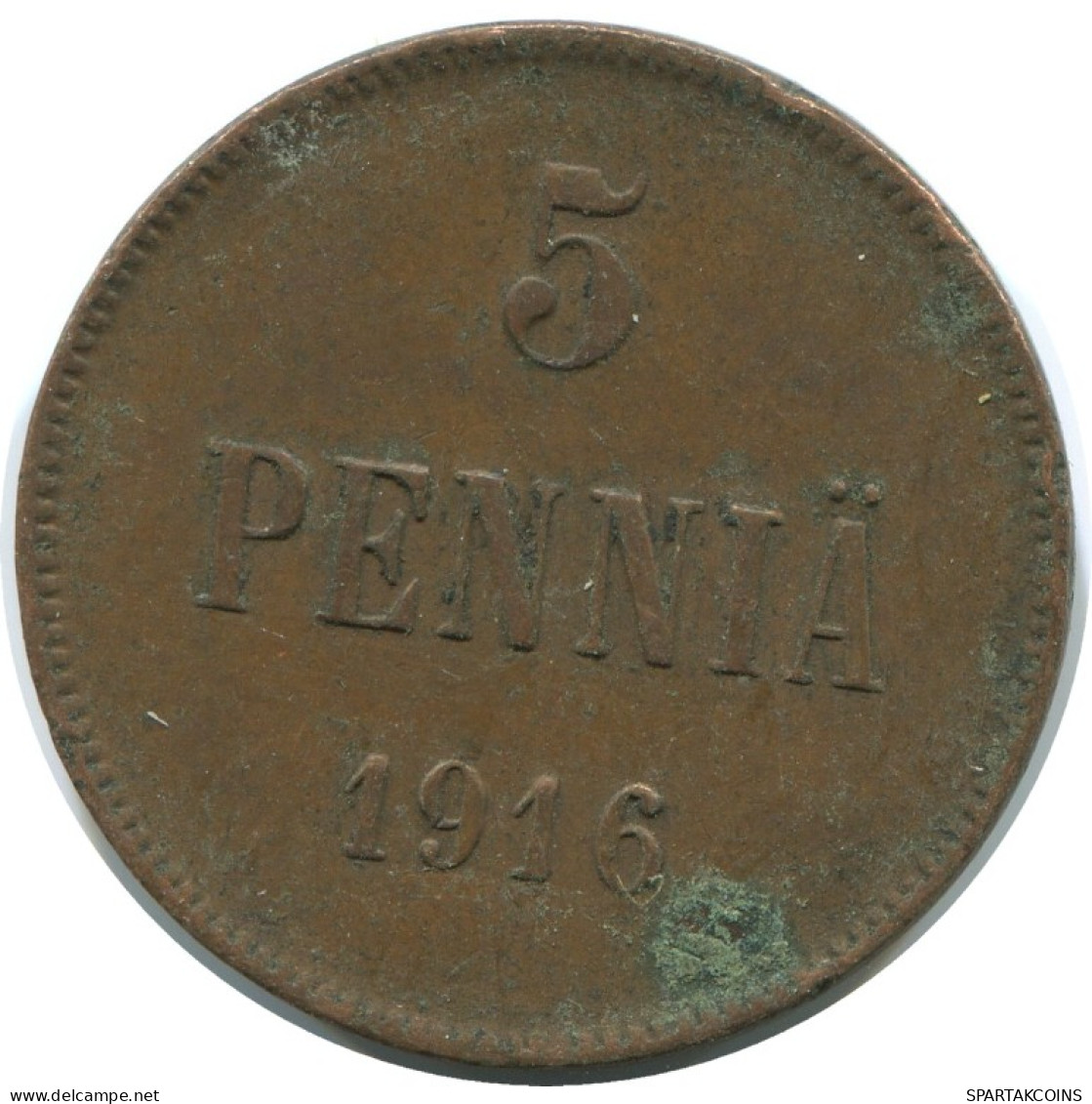 5 PENNIA 1916 FINLAND Coin RUSSIA EMPIRE #AB190.5.U.A - Finland