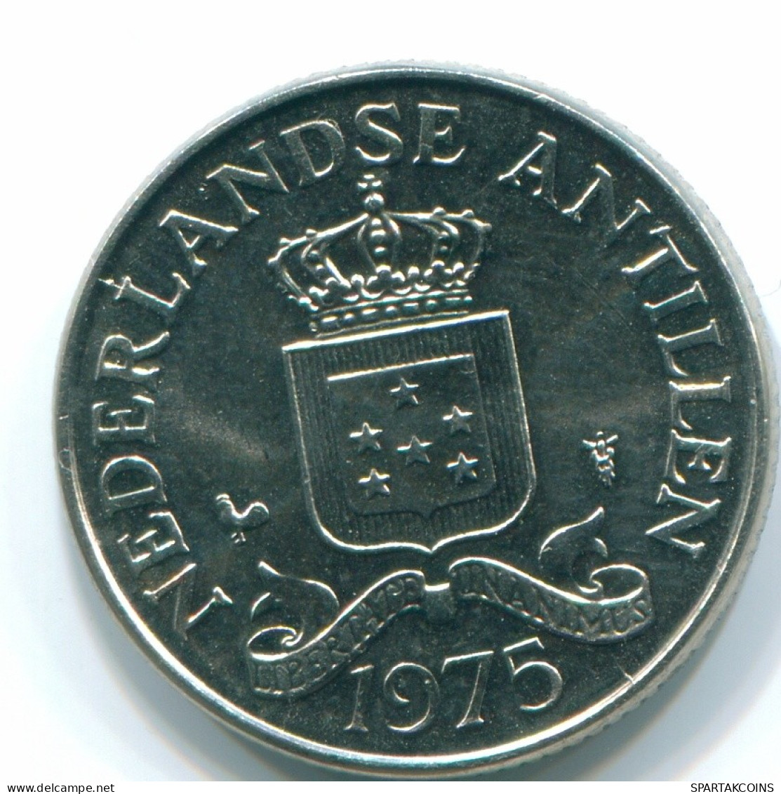 25 CENTS 1975 ANTILLAS NEERLANDESAS Nickel Colonial Moneda #S11603.E.A - Niederländische Antillen
