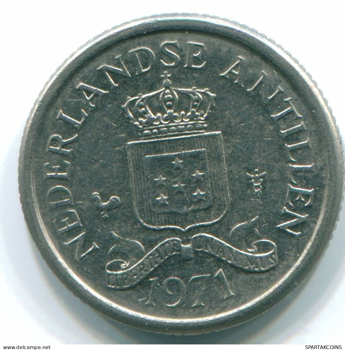 10 CENTS 1971 NIEDERLÄNDISCHE ANTILLEN Nickel Koloniale Münze #S13396.D.A - Antille Olandesi