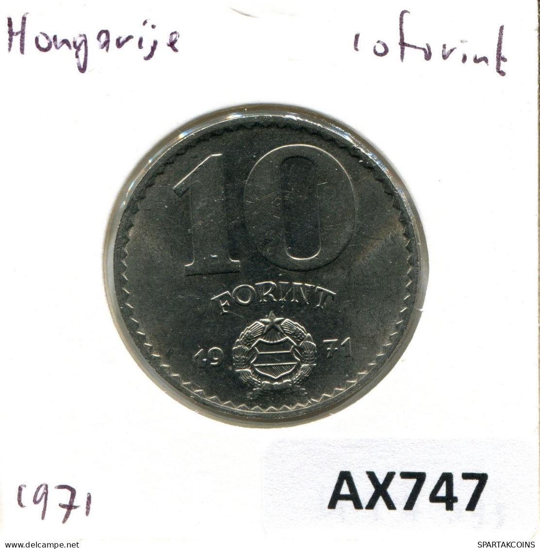 10 FORINT 1971 HUNGRÍA HUNGARY Moneda #AX747.E.A - Hongarije