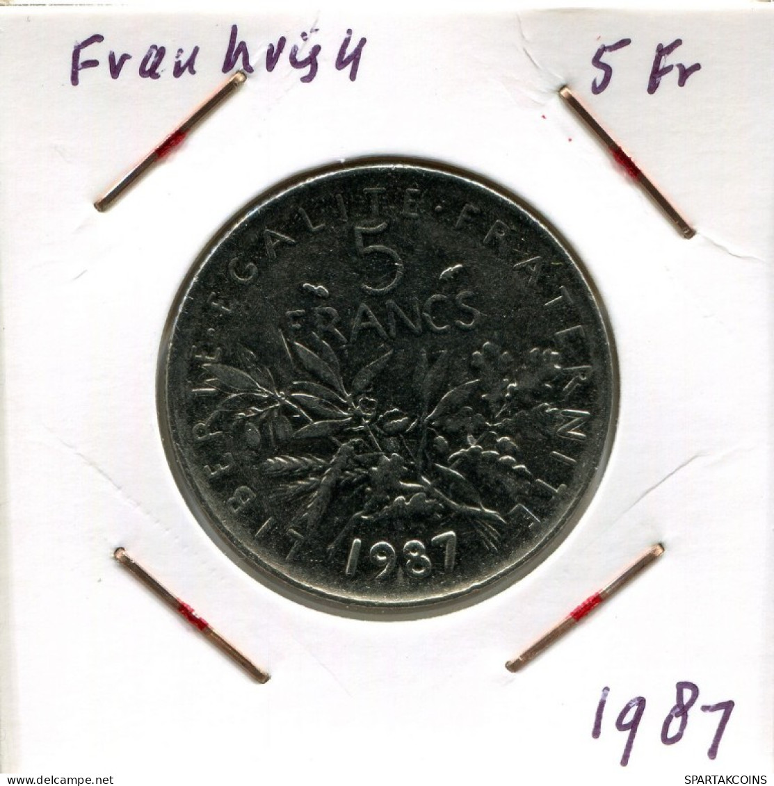 5 FRANCS 1987 FRANCE Pièce Française #AM637.F.A - 5 Francs