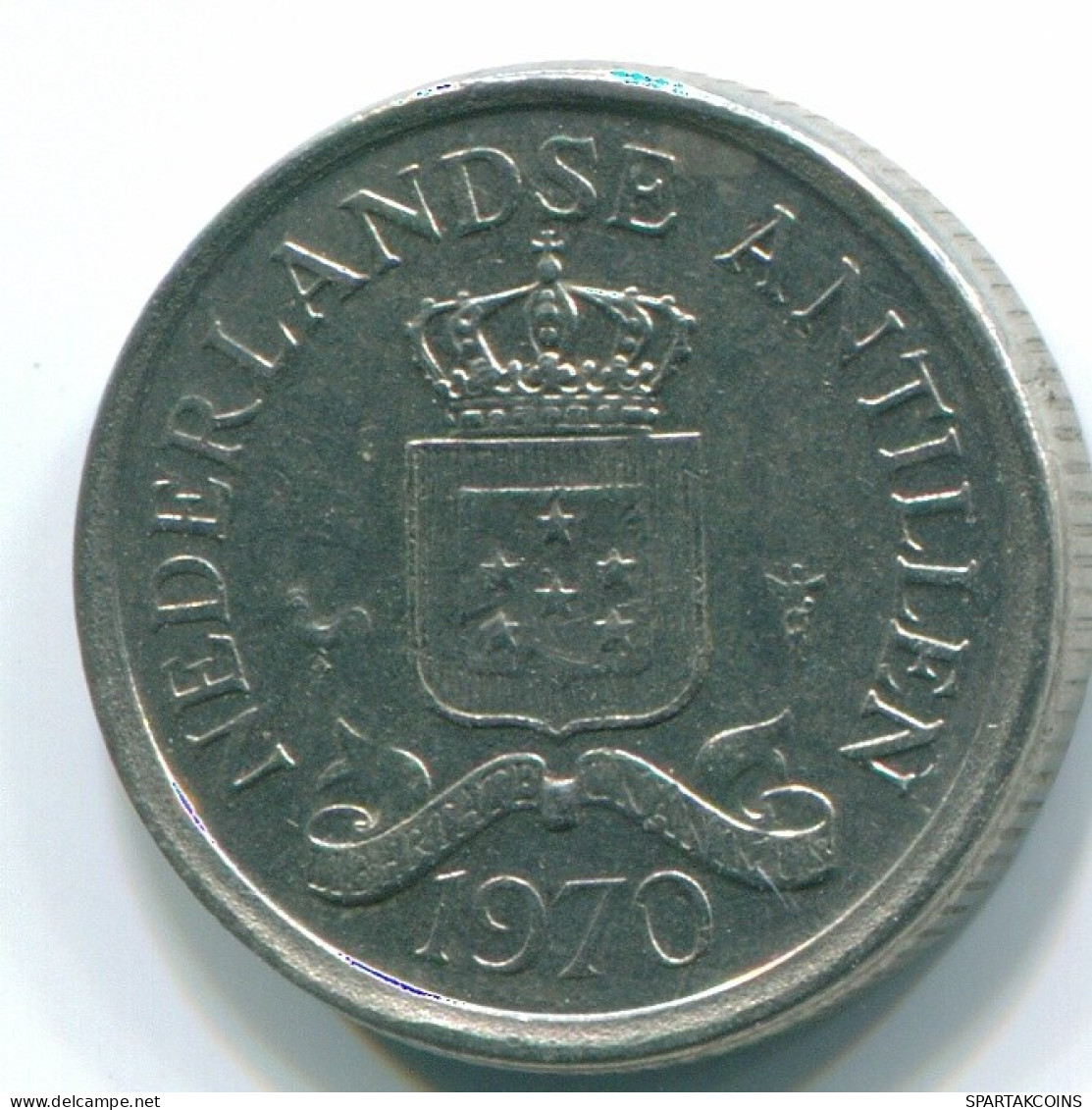 10 CENTS 1970 NETHERLANDS ANTILLES Nickel Colonial Coin #S13359.U.A - Antille Olandesi