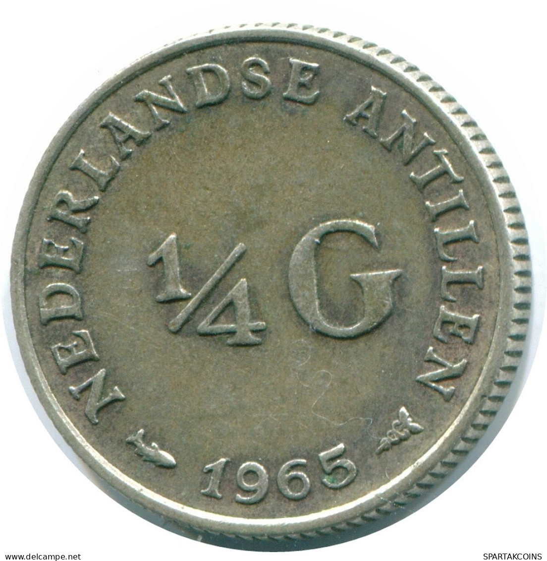 1/4 GULDEN 1965 NETHERLANDS ANTILLES SILVER Colonial Coin #NL11393.4.U.A - Nederlandse Antillen