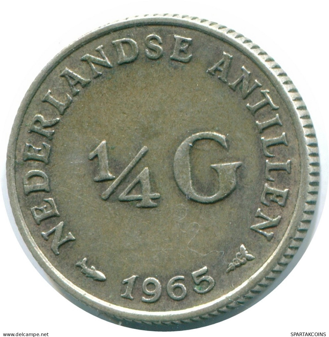 1/4 GULDEN 1965 NETHERLANDS ANTILLES SILVER Colonial Coin #NL11393.4.U.A - Netherlands Antilles