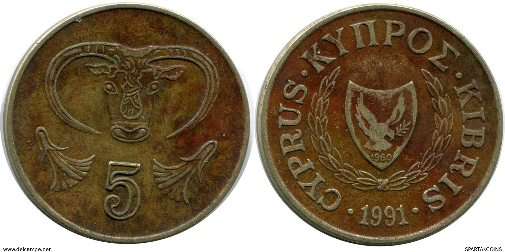 5 CENTS 1991 CYPRUS Coin #AP318.U.A - Cyprus