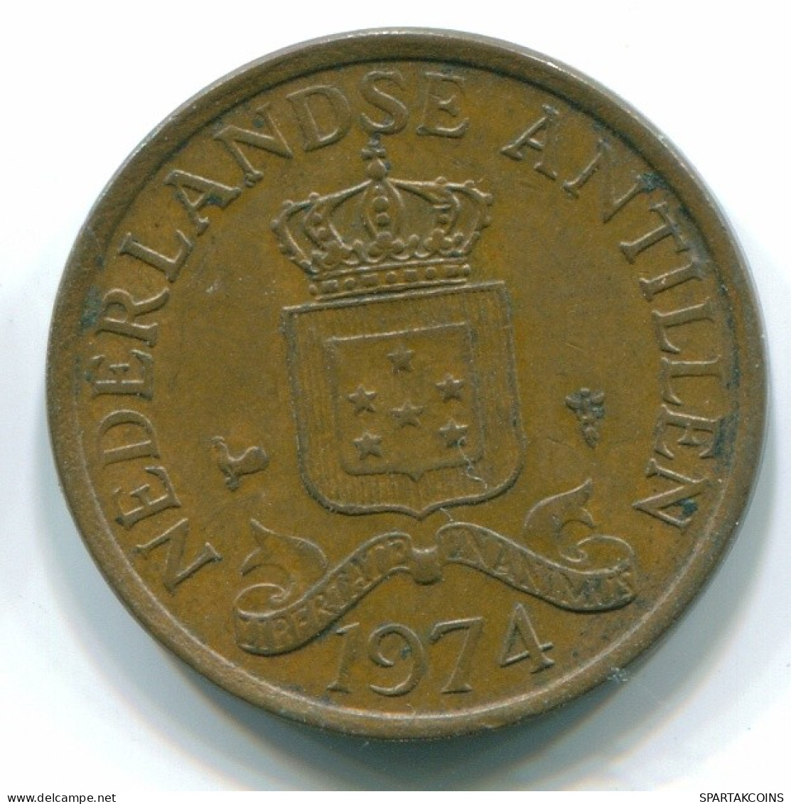 1 CENT 1974 NIEDERLÄNDISCHE ANTILLEN Bronze Koloniale Münze #S10666.D.A - Niederländische Antillen