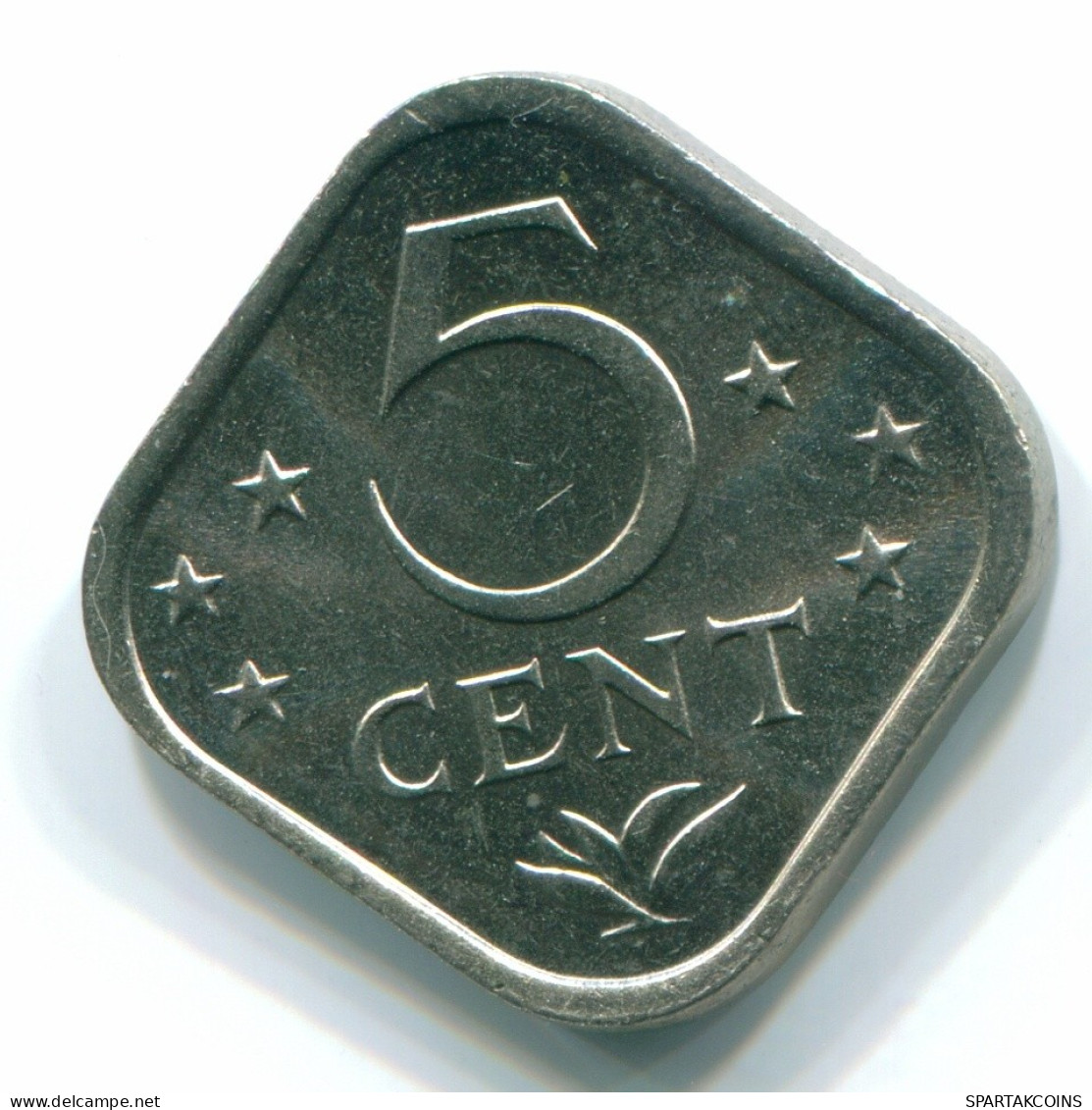 5 CENTS 1977 NETHERLANDS ANTILLES Nickel Colonial Coin #S12274.U.A - Nederlandse Antillen