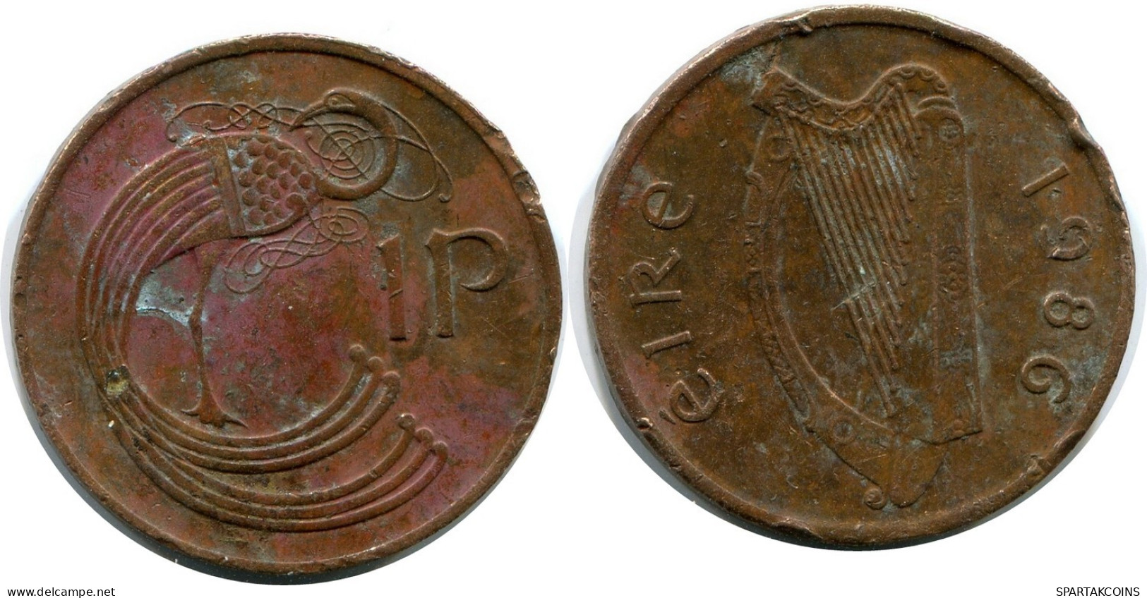 1 PENNY 1986 IRLANDA IRELAND Moneda #AY666.E.A - Irland