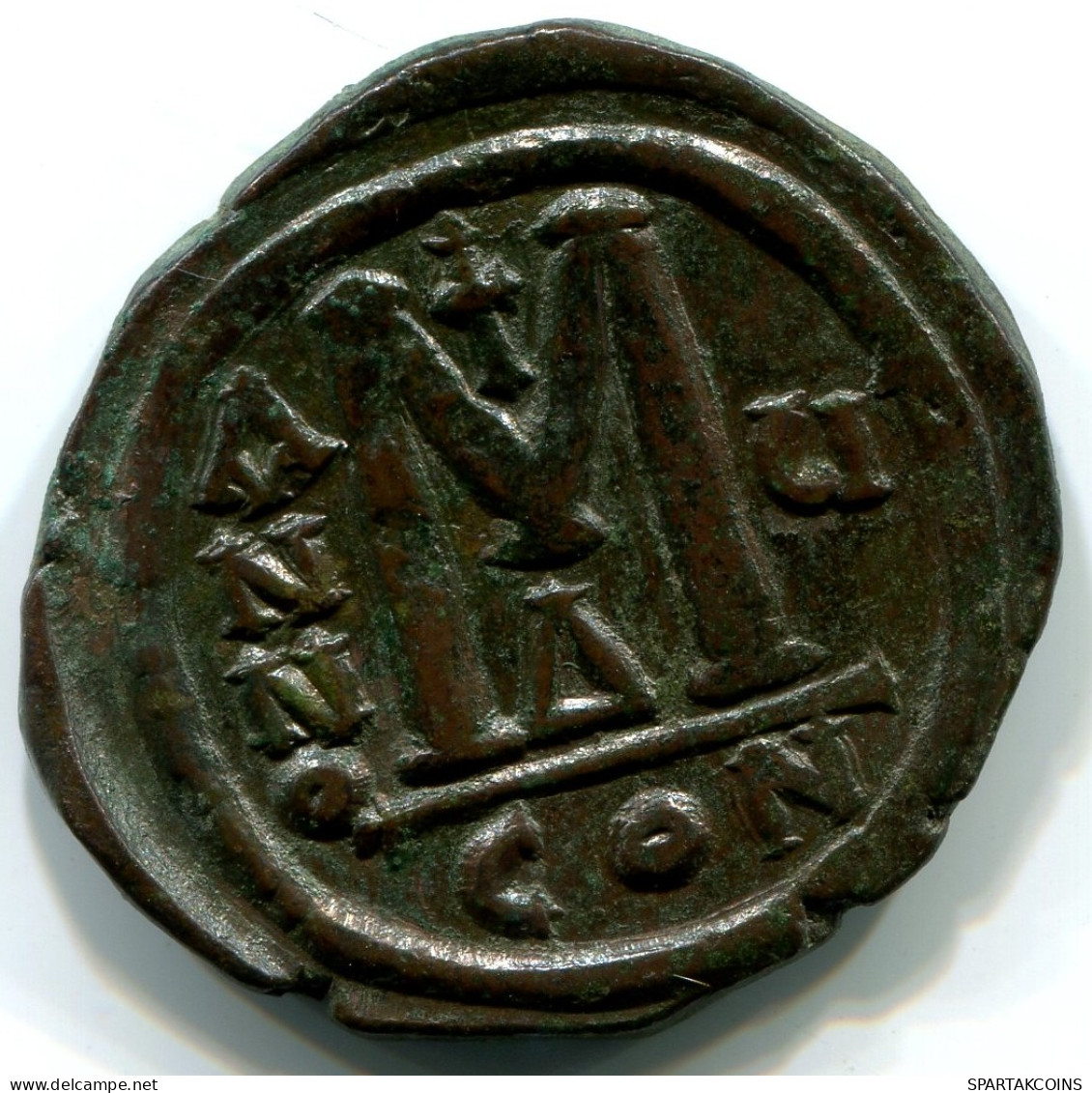 JUSTINII And SOPHIA AE Follis Constantinople 527AD Large M CON #ANC12422.75.U.A - Byzantine