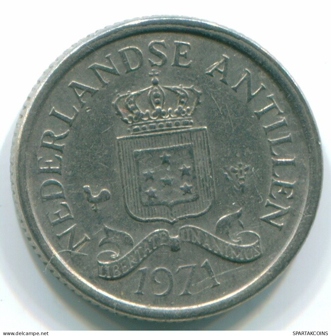 10 CENTS 1971 ANTILLAS NEERLANDESAS Nickel Colonial Moneda #S13426.E.A - Netherlands Antilles