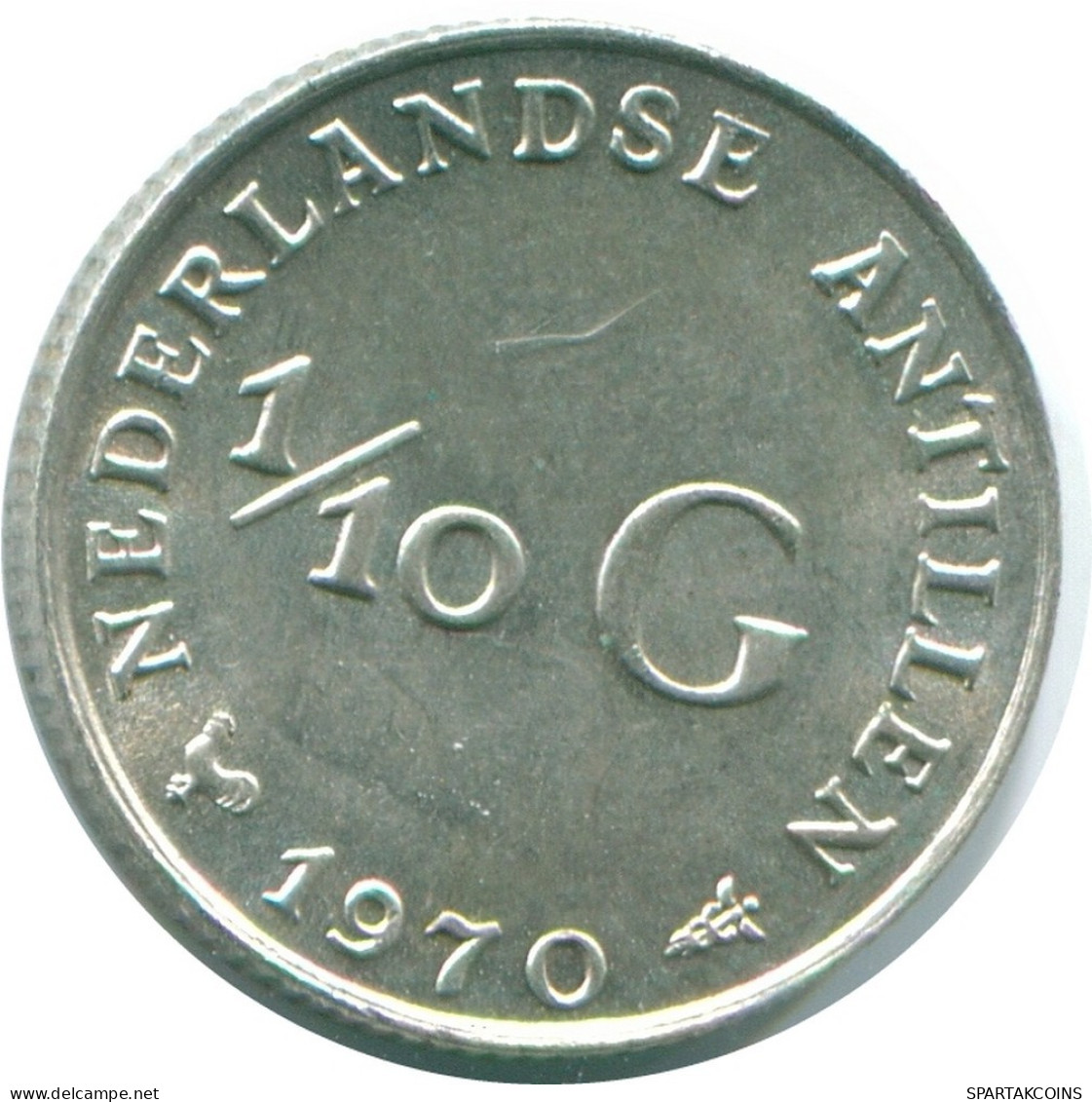 1/10 GULDEN 1970 ANTILLAS NEERLANDESAS PLATA Colonial Moneda #NL13009.3.E.A - Niederländische Antillen