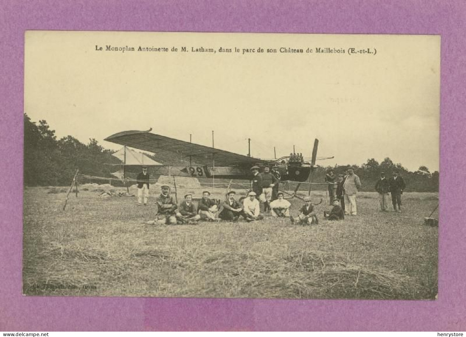 Le Monoplan Antoinette De M. Latham, Dans Le Parc De Son Château De Maillebois - Aviation (z4129) - ....-1914: Vorläufer