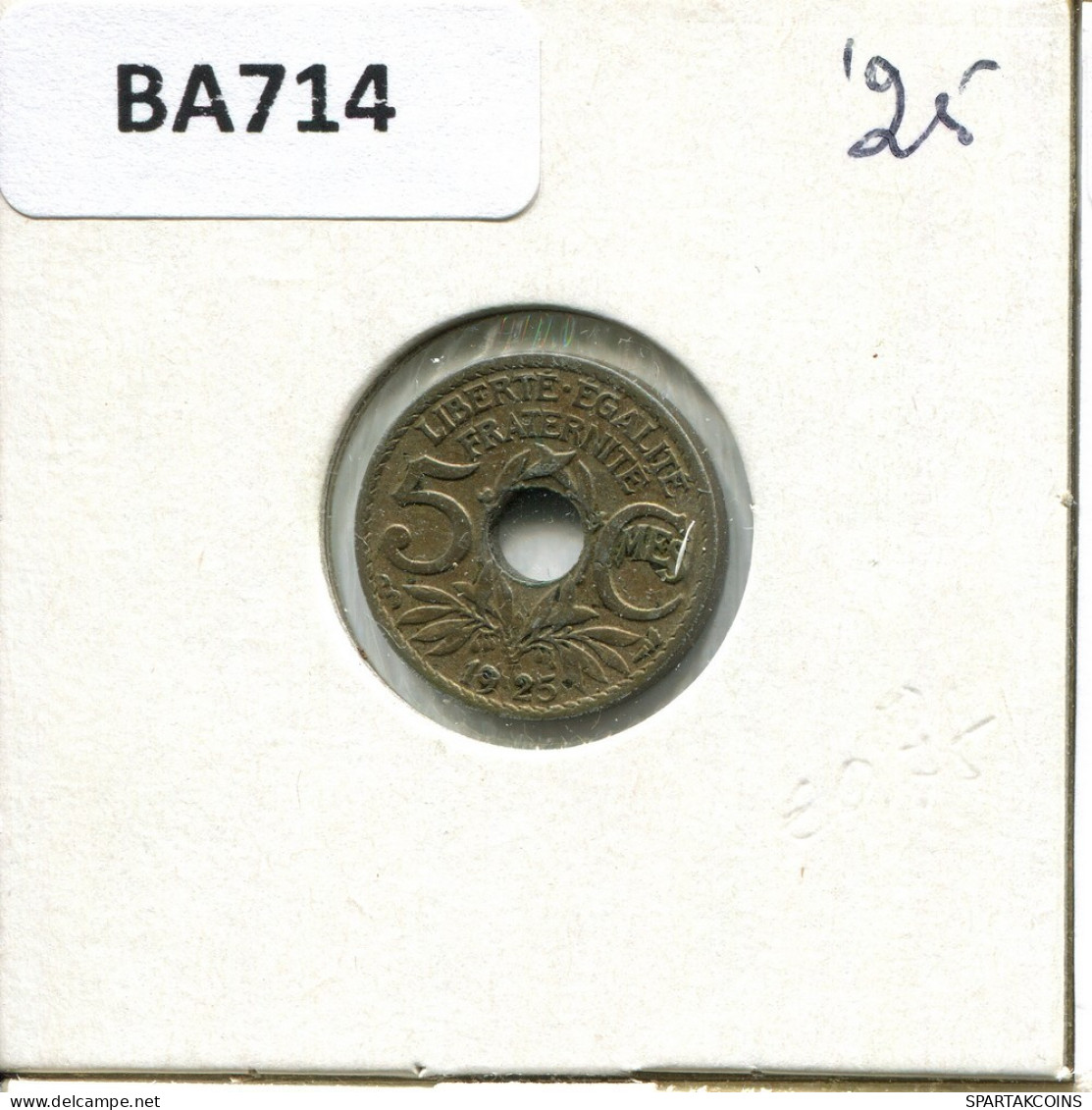 5 CENTIMES 1925 FRANCE Pièce Française #BA714.F.A - 5 Centimes