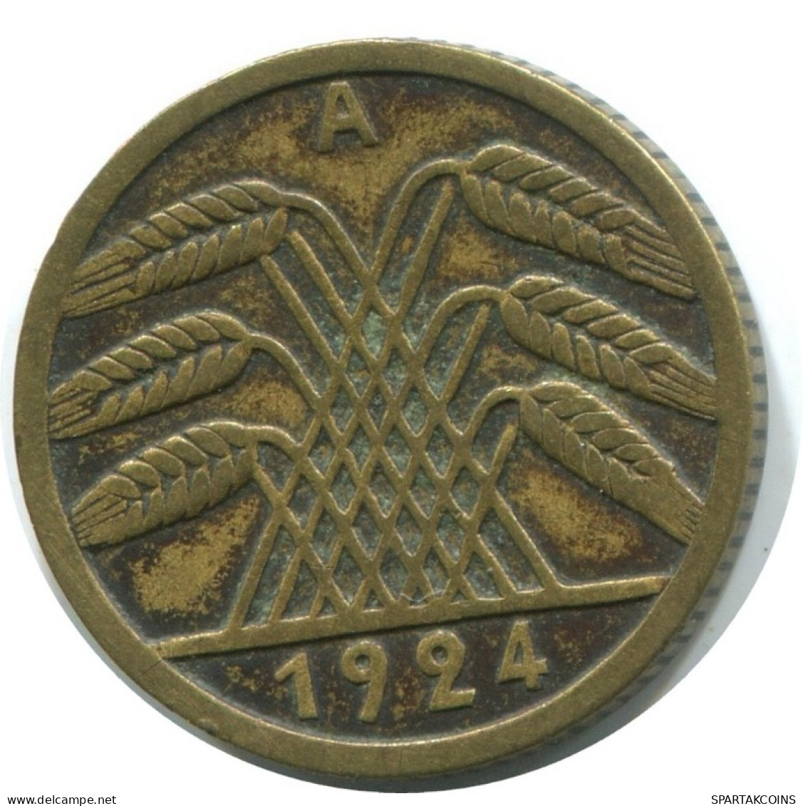 5 REINTENPFENNIG 1924 A DEUTSCHLAND Münze GERMANY #AD823.9.D.A - 5 Renten- & 5 Reichspfennig