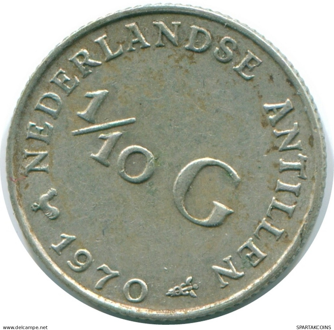1/10 GULDEN 1970 NETHERLANDS ANTILLES SILVER Colonial Coin #NL13055.3.U.A - Antille Olandesi