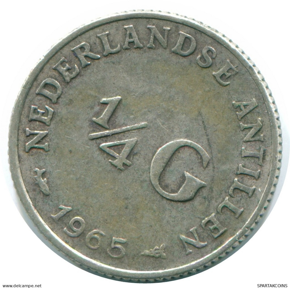 1/4 GULDEN 1965 NETHERLANDS ANTILLES SILVER Colonial Coin #NL11330.4.U.A - Antille Olandesi