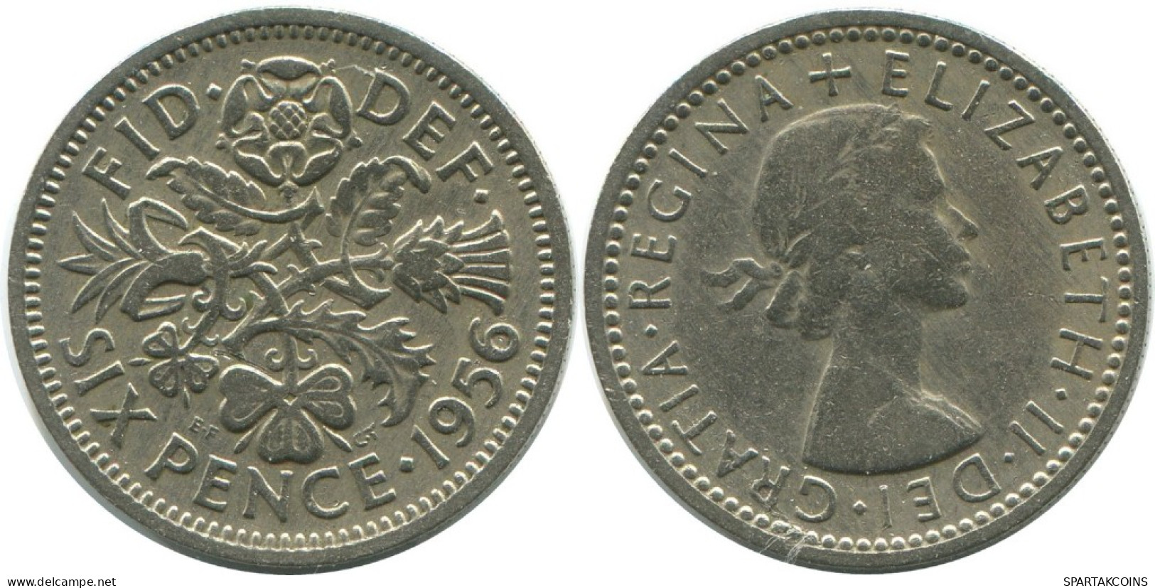 SIXPENCE 1956 UK GROßBRITANNIEN GREAT BRITAIN Münze #AG960.1.D.A - H. 6 Pence