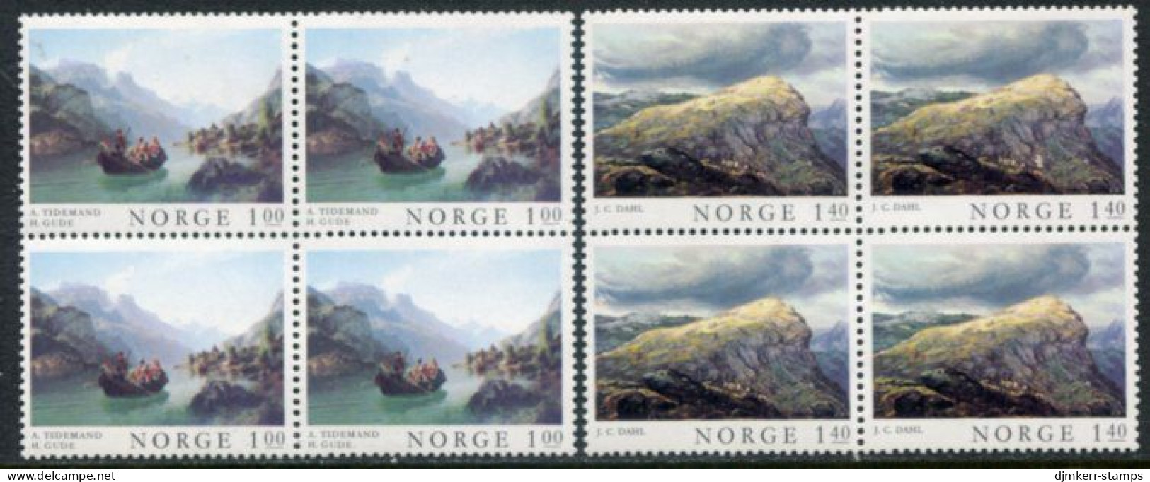 NORWAY 1974 Paintings Blocks Of 4 MNH / **.  Michel 681-82 - Nuevos