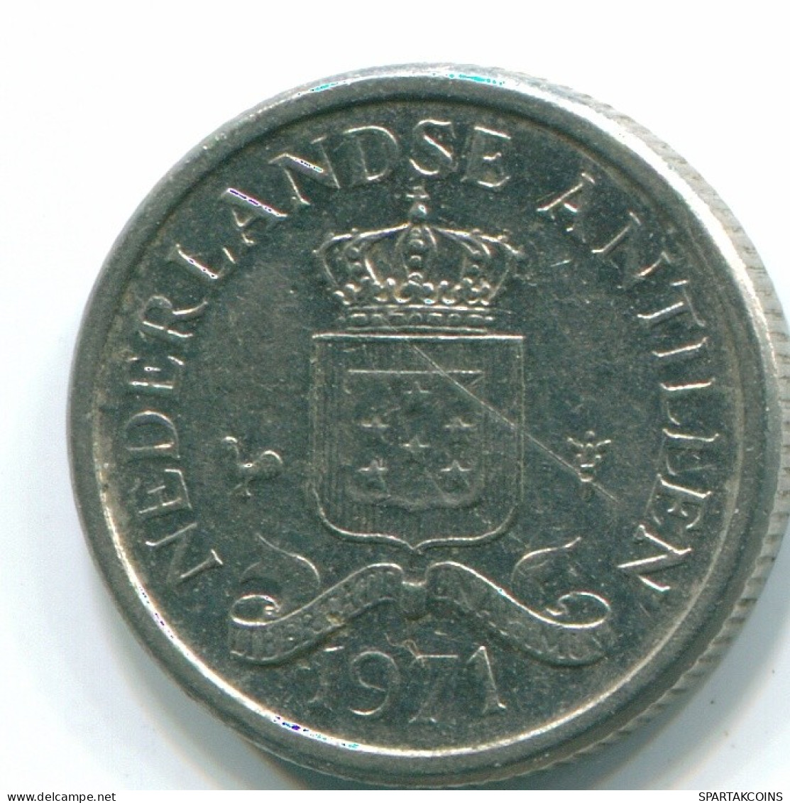 10 CENTS 1971 ANTILLAS NEERLANDESAS Nickel Colonial Moneda #S13462.E.A - Niederländische Antillen