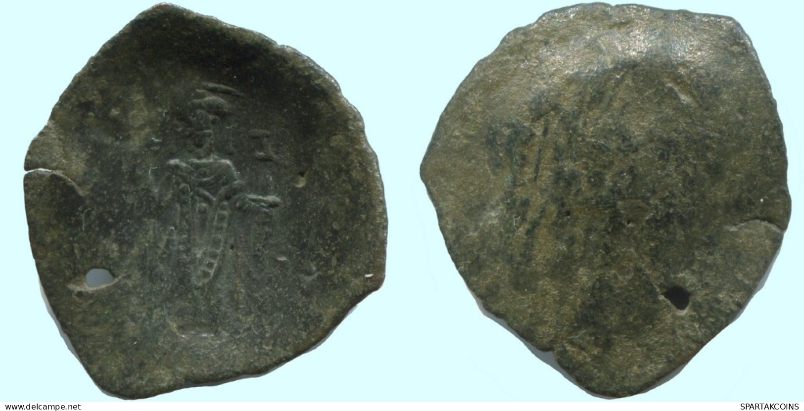 Authentique Original Antique BYZANTIN EMPIRE Trachy Pièce 1.1g/20mm #AG640.4.F.A - Byzantium